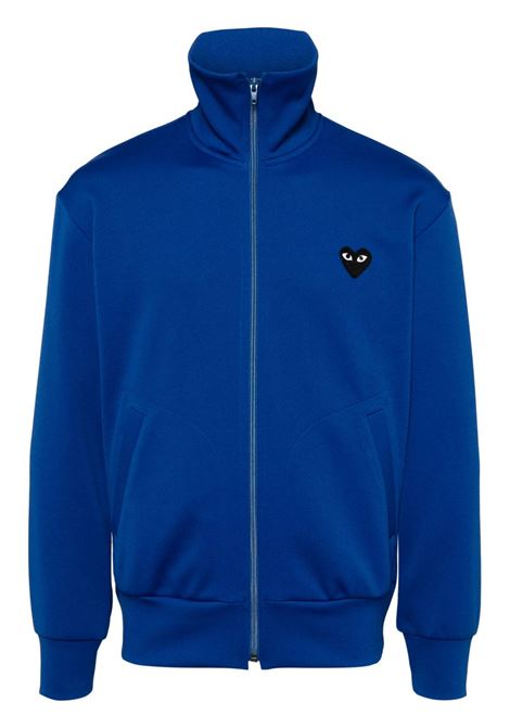 black emblem knit sweatshirt man blu COMME DES GARÇONS PLAY | AX-T256-0512